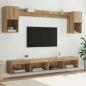 Preview: ARDEBO.de - TV Wand Einheiten mit LED 6 stk. Artisan-Eiche Holzwerkstoff