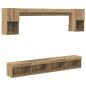 Preview: TV Wand Einheiten mit LED 6 stk. Artisan-Eiche Holzwerkstoff