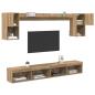 Preview: TV Wand Einheiten mit LED 6 stk. Artisan-Eiche Holzwerkstoff