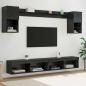 Preview: ARDEBO.de - TV Wand Einheiten mit LED 6 stk. Schwarz Eichen-Optik