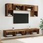 Preview: ARDEBO.de - TV Wand Einheiten mit LED 6 stk. Altholz Holzwerkstoff