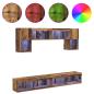 Preview: TV Wand Einheiten mit LED 6 stk. Altholz Holzwerkstoff
