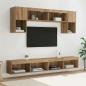 Preview: ARDEBO.de - TV Wand Einheiten mit LED 6 Stk. Artisan-Eiche Holzwerkstoff