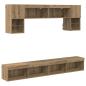 Preview: TV Wand Einheiten mit LED 6 Stk. Artisan-Eiche Holzwerkstoff