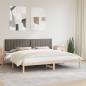 Preview: ARDEBO.de - Bettgestell mit gepolstertem Kopfteil Taupe 200 x 200 cm