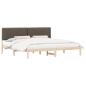 Preview: Bettgestell mit gepolstertem Kopfteil Taupe 200 x 200 cm