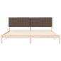 Preview: Bettgestell mit gepolstertem Kopfteil Taupe 200 x 200 cm