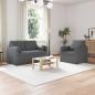 Preview: ARDEBO.de - Sofa Set 2 stk. Dunkelgrau Stoff