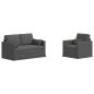 Preview: Sofa Set 2 stk. Dunkelgrau Stoff
