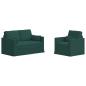 Preview: Sofa Set 2 stk. Dunkelgrün Stoff