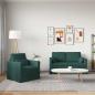 Preview: Sofa Set 2 stk. Dunkelgrün Stoff