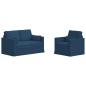 Preview: Sofa Set 2 stk. Blau Stoff