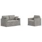 Preview: Sofa Set 2 stk. Hellgrau Samt