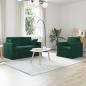 Preview: ARDEBO.de - Sofa Set 2 stk. Dunkelgrün Samt