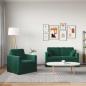 Preview: Sofa Set 2 stk. Dunkelgrün Samt