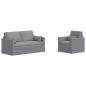 Preview: Sofa Set 2 stk. Hellgrau Stoff