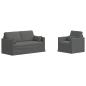 Preview: Sofa Set 2 stk. Dunkelgrau Stoff