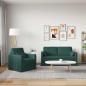 Preview: Sofa Set 2 stk. Dunkelgrün Stoff