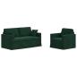 Preview: Sofa Set 2 stk. Dunkelgrün Samt
