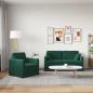 Preview: Sofa Set 2 stk. Dunkelgrün Samt