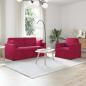 Preview: ARDEBO.de - Sofa Set 2 stk. Weinrot Samt