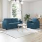 Preview: ARDEBO.de - Sofa Set 2 stk. Blau Samt
