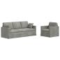 Preview: Sofa Set 2 stk. Hellgrau Samt