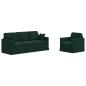 Preview: Sofa Set 2 stk. Dunkelgrün Samt