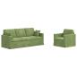 Preview: Sofa Set 2 stk. Hellgrün Samt