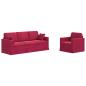Preview: Sofa Set 2 stk. Weinrot Samt