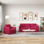 Preview: Sofa Set 2 stk. Weinrot Samt