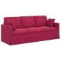Preview: Sofa Set 2 stk. Weinrot Samt