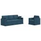 Preview: Sofa Set 2 stk. Blau Samt