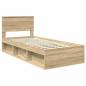 Preview: Bettrahmen mit Kopfteil Sonoma-Eiche 75 x 190 cm Holzwerkstoff