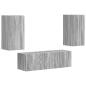 Preview: TV-Wandregal-Set 4 Stk. Graues Sonoma Holzwerkstoff