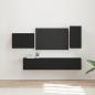 Preview: ARDEBO.de - TV-Wandregal-Set 4 stk. Schwarz Holzwerkstoff
