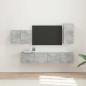 Preview: ARDEBO.de - TV-Wandregal-Set 4 Stk. Beton Grau Holzwerkstoff
