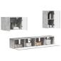 Preview: TV-Wandregal-Set 4 Stk. Beton Grau Holzwerkstoff