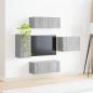 Preview: TV-Wandregal-Set 4 Stk. Graues Sonoma Holzwerkstoff