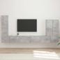 Preview: ARDEBO.de - TV-Wandregal-Set 6 Stk. Beton Grau