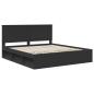 Preview: Bettrahmen Schwarz 200 x 200 cm Massives Kiefernholz