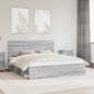 Preview: ARDEBO.de - Bettrahmen Sonoma-Grau 200 x 200 cm Massives Kiefernholz