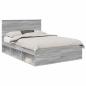 Preview: Bettrahmen Sonoma-Grau 160 x 200 cm Massives Kiefernholz