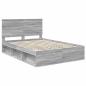 Preview: Bettrahmen Sonoma-Grau 160 x 200 cm Massives Kiefernholz