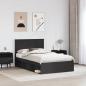 Preview: Bettrahmen Uni Schwarz 135 x 190 cm Massives Kiefernholz