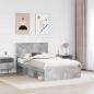 Preview: Bettrahmen Uni Beton Grau 135 x 190 cm Massives Kiefernholz