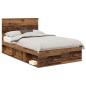 Preview: Bettrahmen Altholz 120 x 190 cm Massives Kiefernholz
