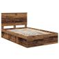 Preview: Bettrahmen Altholz 120 x 190 cm Massives Kiefernholz