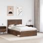 Preview: Bettrahmen Braun Eichen-Optik 120 x 200 cm Massives Kiefernholz