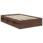 Preview: Bettrahmen Braun Eichen-Optik 120 x 200 cm Massives Kiefernholz